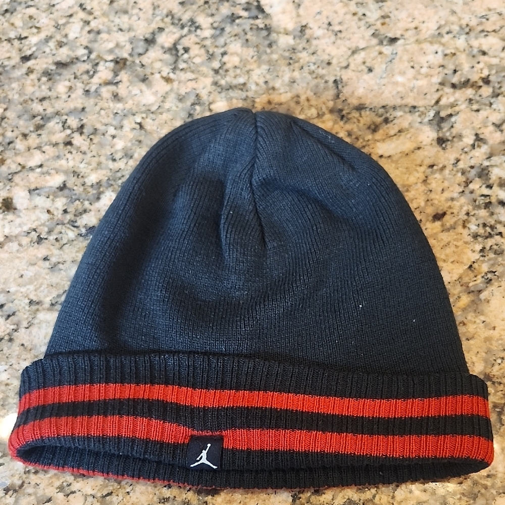 Jordan Black and Red‎ Striped Kids Beanie
